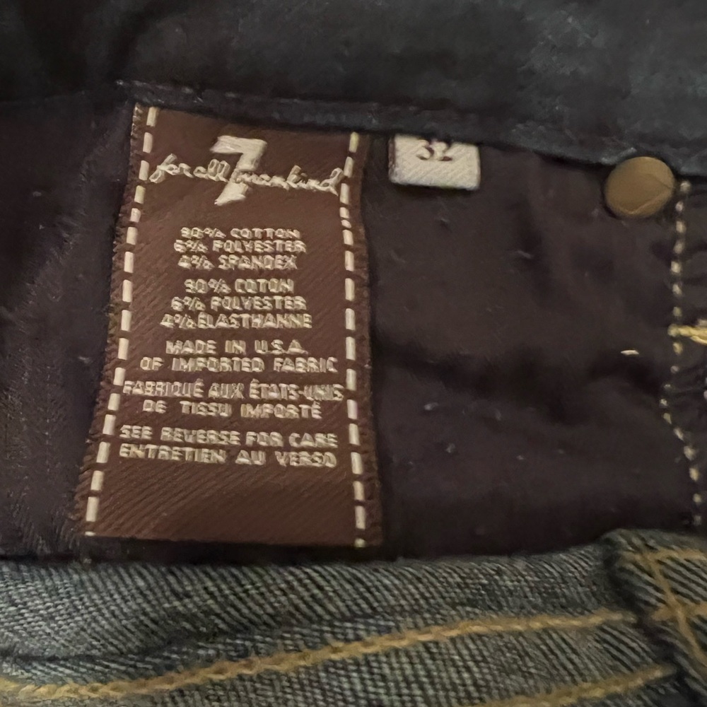 7 For all Mankind Women's Dark Wash Jeans ‘The Skinny Bootcut’ Size 32 - Picture 7 of 11